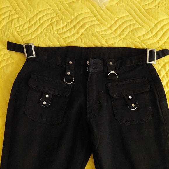 Goth N'Rock Denim Cargo with Rings & Zippers - Picture 4 of 10